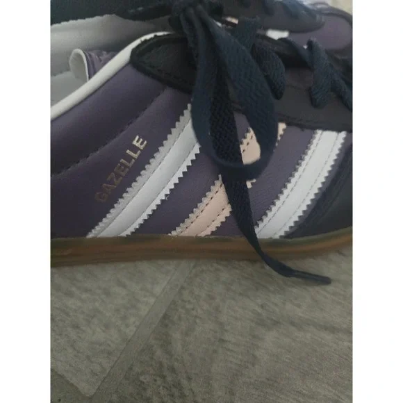 Adidas Gazelle Indoor Shadow Violet Purple Leather Sneakers Unisex 7.5 / 8.5 - Picture 4 of 8